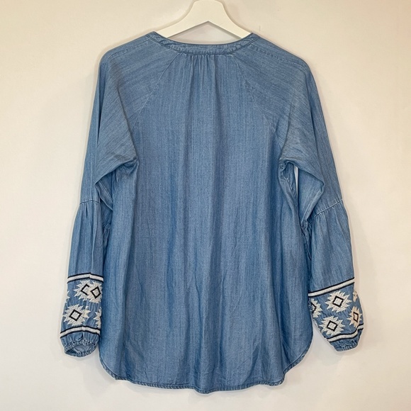 Altar’d State Chambray embroidered top w/ tassels - Picture 8 of 13